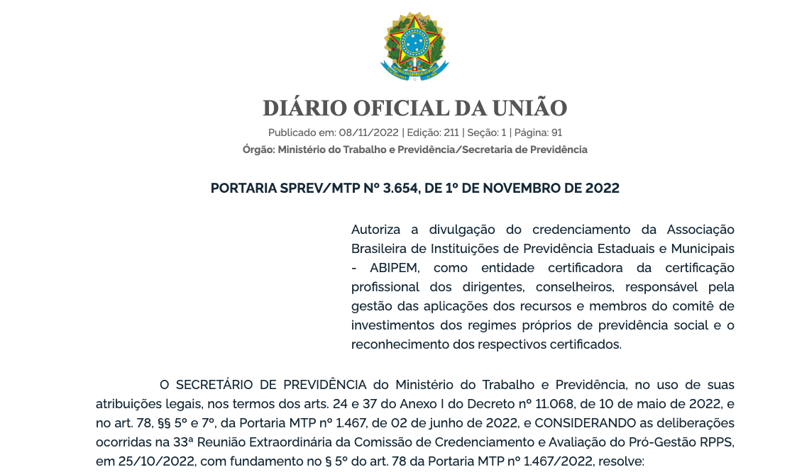 Leia mais sobre o artigo ABIPEM se torna entidade certificadora